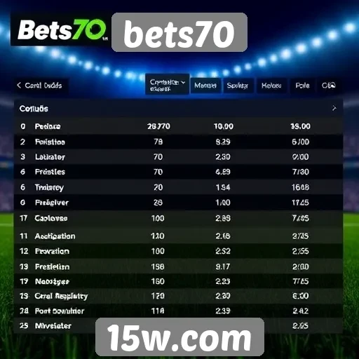 Comparativo de odds entre Bets70 e concorrentes