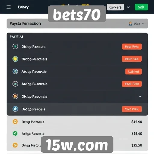 Opções de pagamento disponíveis no bets70